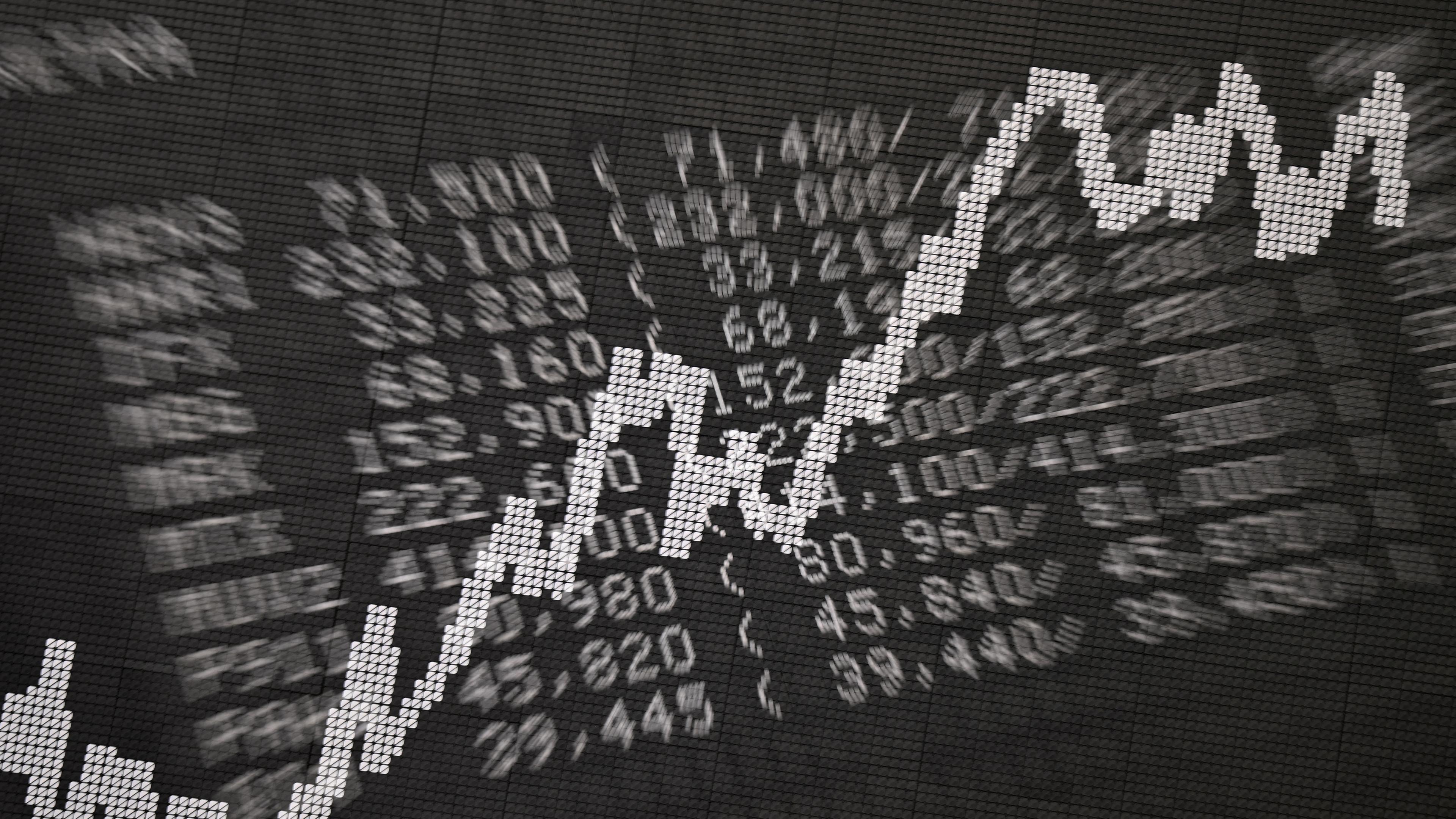 DAX-Graph vor Wertpapier Zahlen.