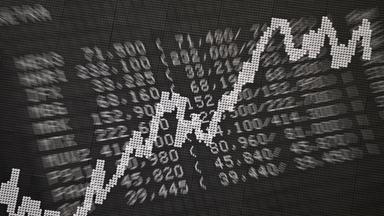DAX-Graph vor Wertpapier Zahlen.