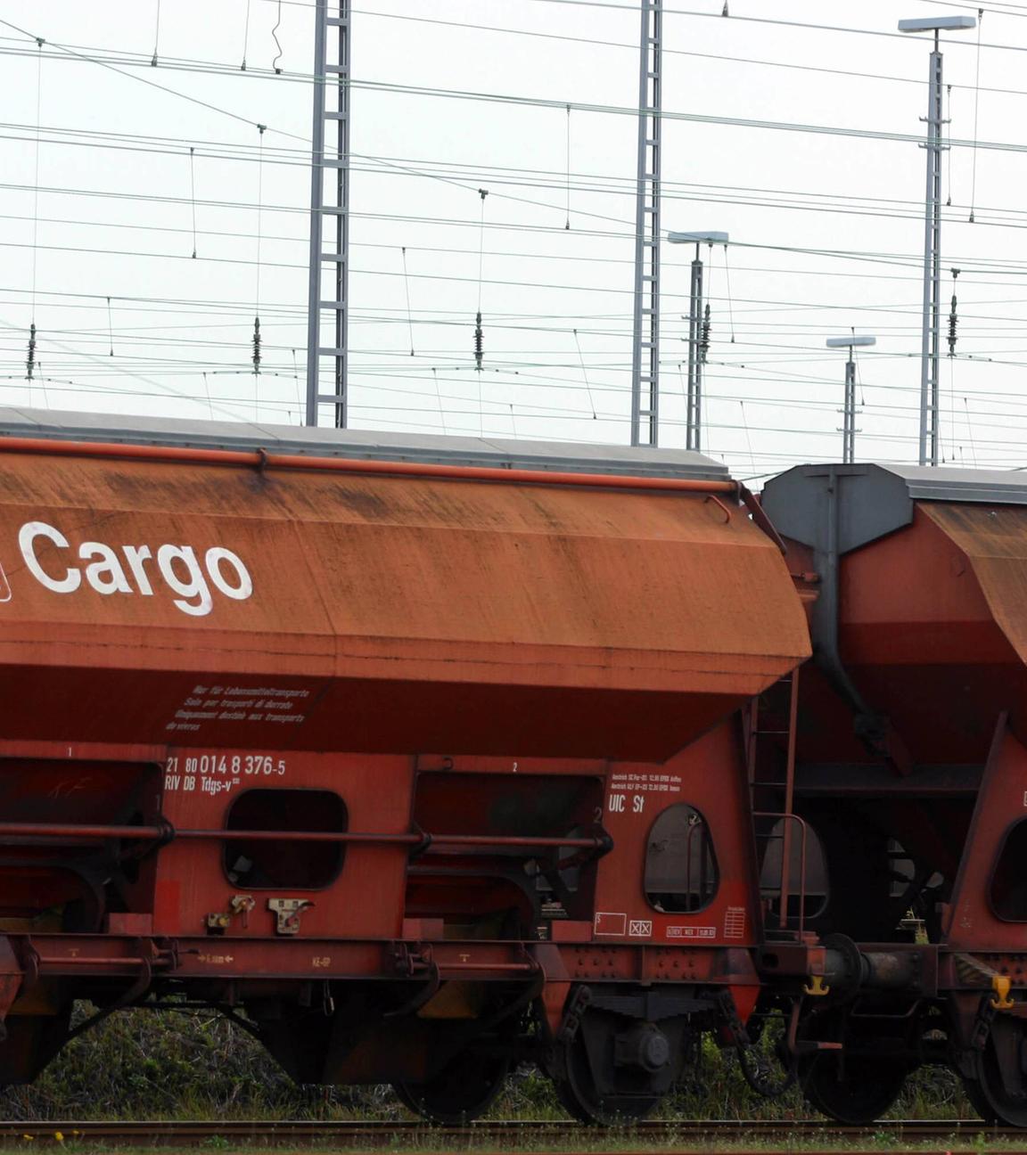 Archiv: Cargo-Waggons der Deutschen Bahn in Hamburg