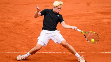Tennis-Shootingstar Diego Dedura beim ATP-Turnier in München in Aktion