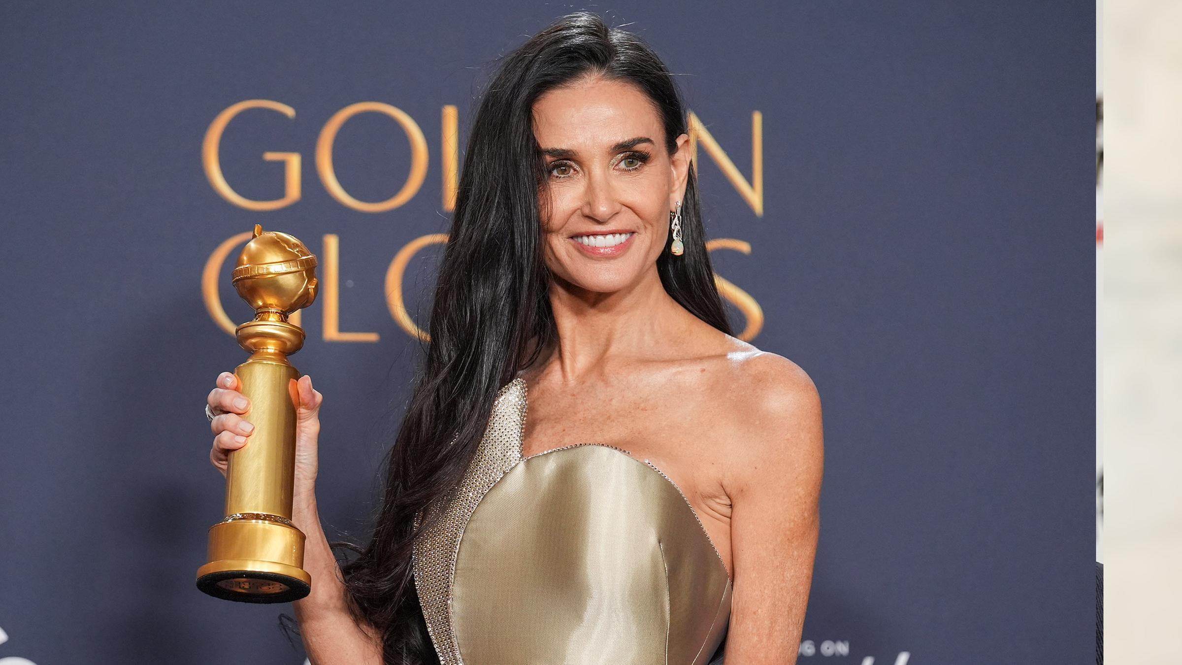 Als beste Hauptdarstellerin in einer Komödie gewinnt Demi Moore ihren ersten Golden Globe. Vorher habe sie sich oft nicht ernst genommen gefühlt, sagte die 62-Jährige. (06.01.2025)