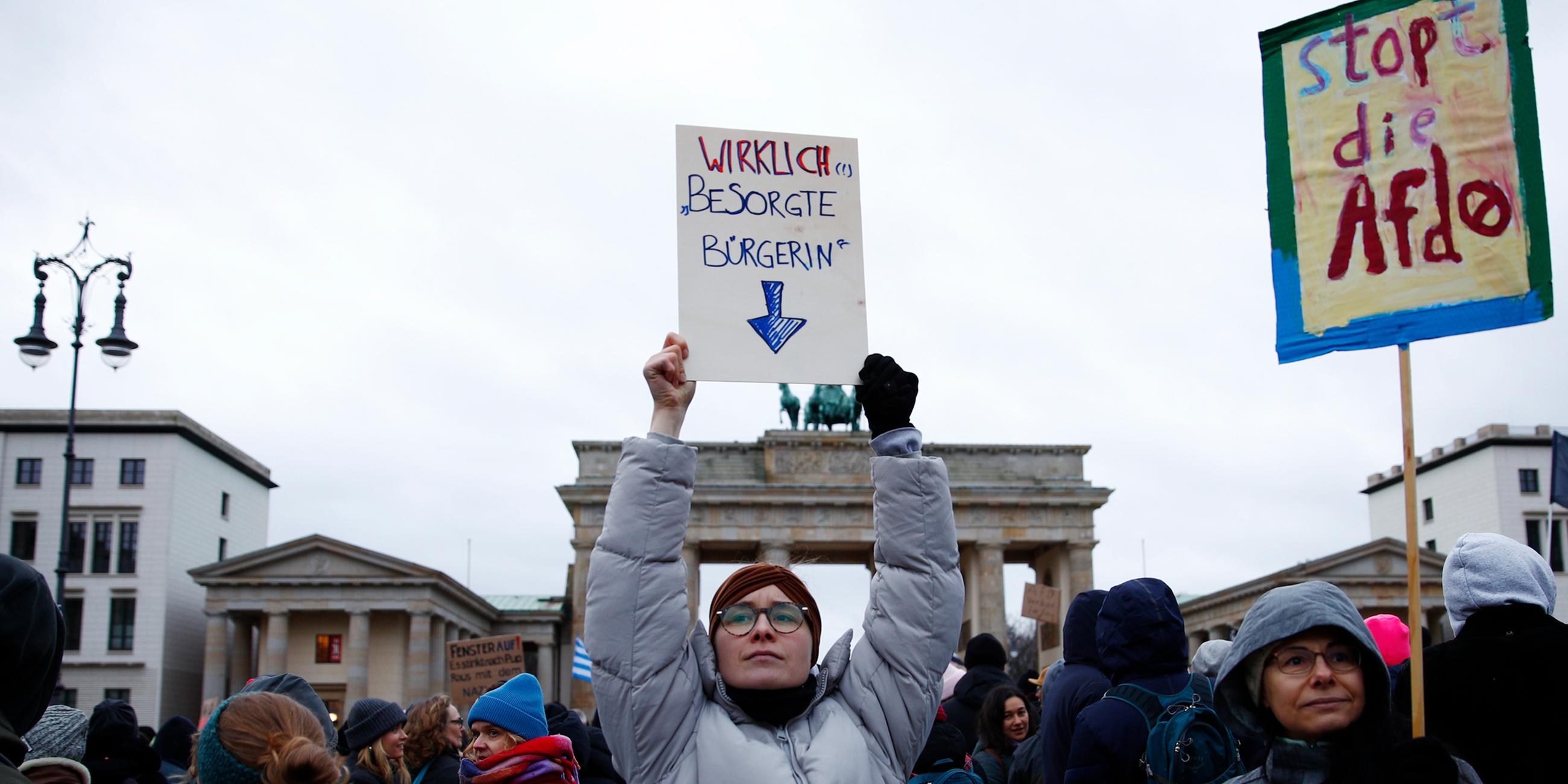 Protest gegen rechts in Berlin (Archivbild)