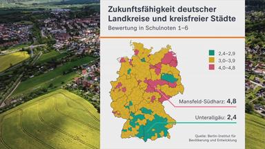 Deutschland Karte zur Zukunftsfähigkeit der Städte