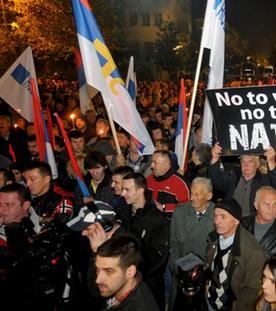 Demonstranten in Montenegro