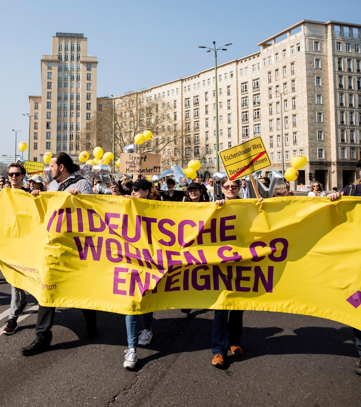 Demonstration gegen steigende Mieten in Berlin