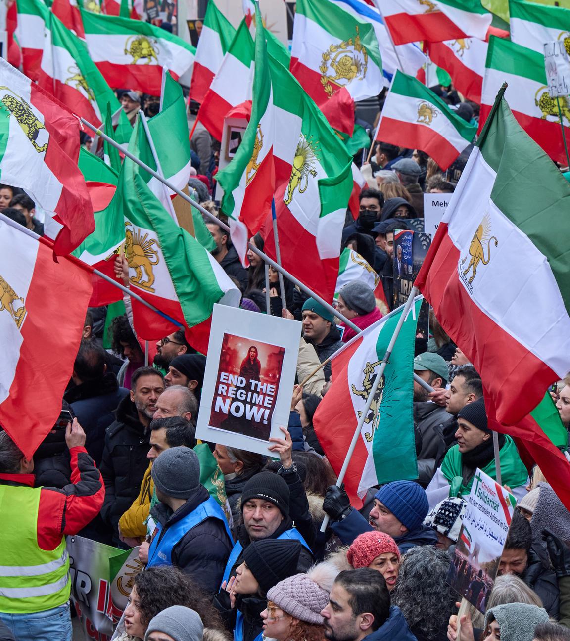 Demonstration in Hamburg gegen die Islamische Republik Iran