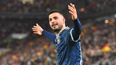 Torjubel bei Fußballer Deniz Undav am 30.03.2026 im Länderspiel Deutschland gegen Ghana.