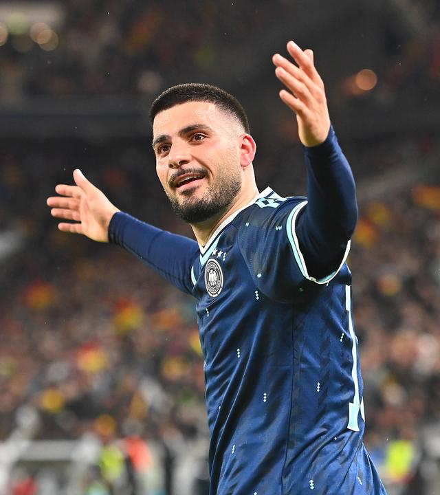 Torjubel bei Fußballer Deniz Undav am 30.03.2026 im Länderspiel Deutschland gegen Ghana.