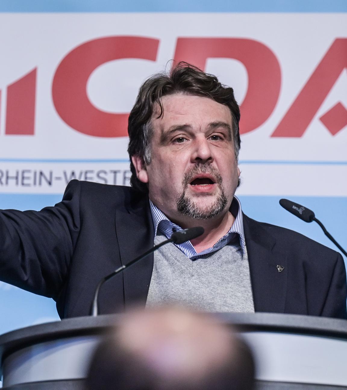 Dennis Radtke spricht am Montag, 13. Januar 2025 auf der Betriebsrätekonferenz der CDA in der Jahrhunderthalle in Bochum