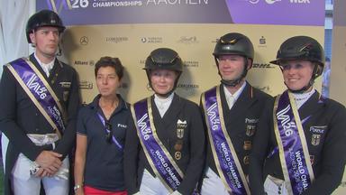 Die deutsche Dressur-Equipe im ZDF-Interview