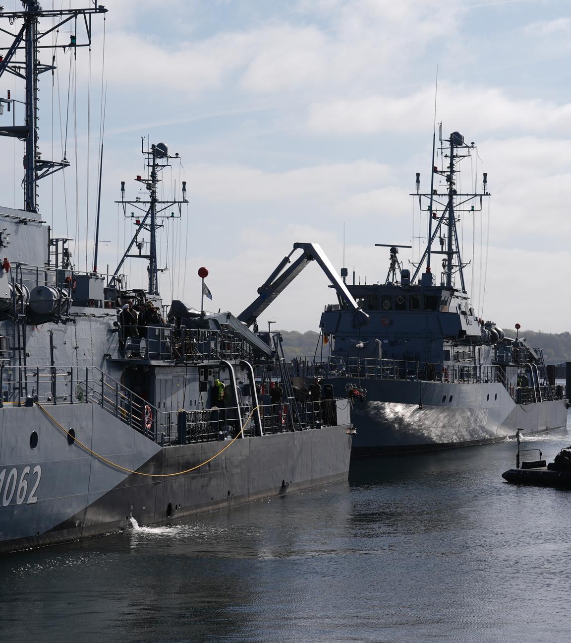 Schleswig-Holstein: Kiel: Minenjagdboote der Deutschen Marine.