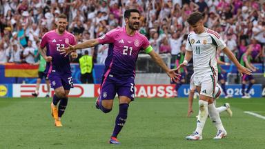 Deutschlands Kapitän Ilkay Gündogan bejubelt sein Tor zum 2:0 gegen Ungarn.