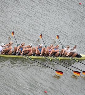 Der Deutschland - Achter der Frauen bei der Ruder - WM in Shangai.
