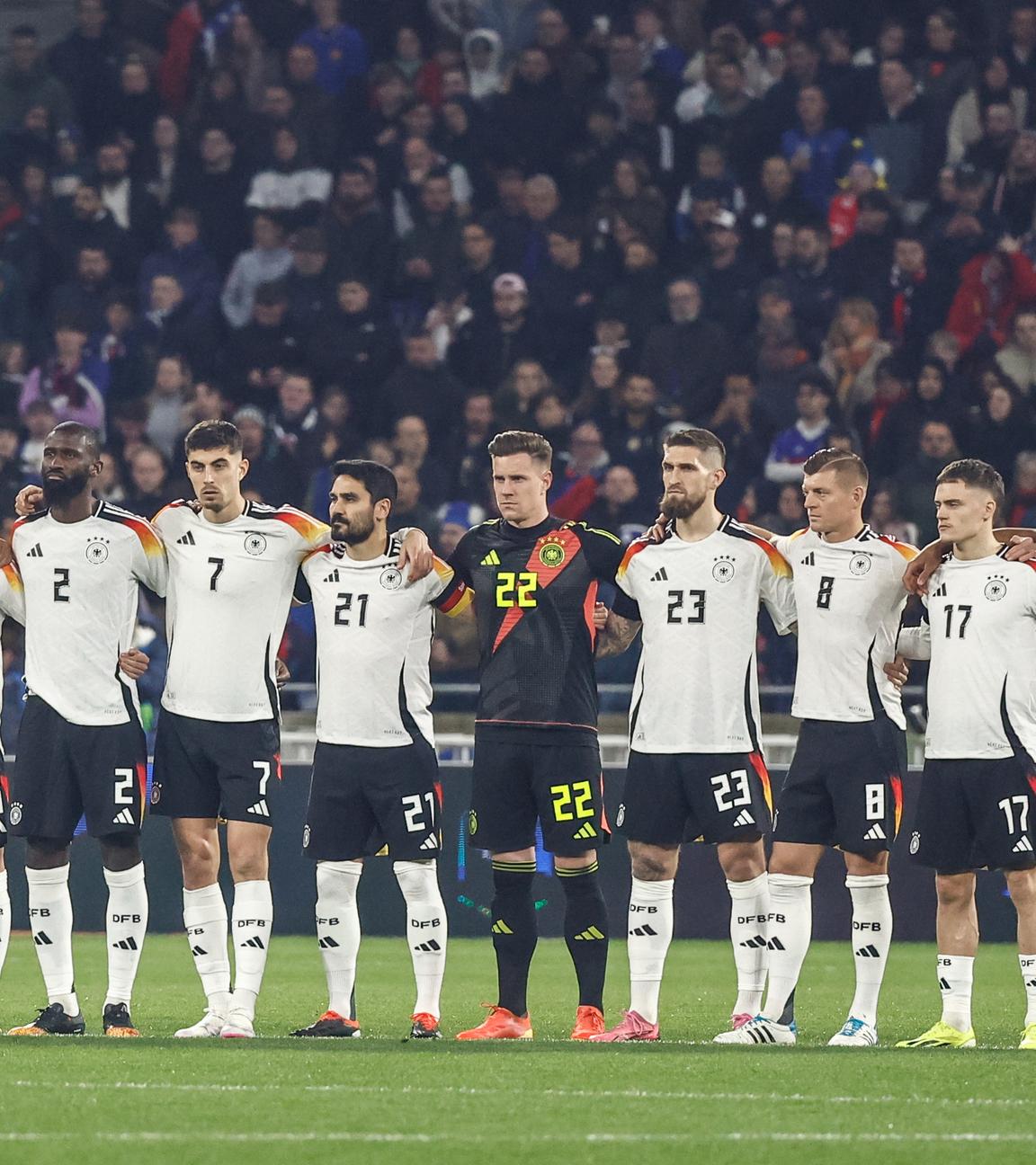 Deutsche Nationalmannschaft vor dem Spiel gegen Frankreich