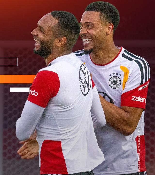 Instagram-Thumbnail, Jonathan Tah und Jamie Leweling beim DFB-Training