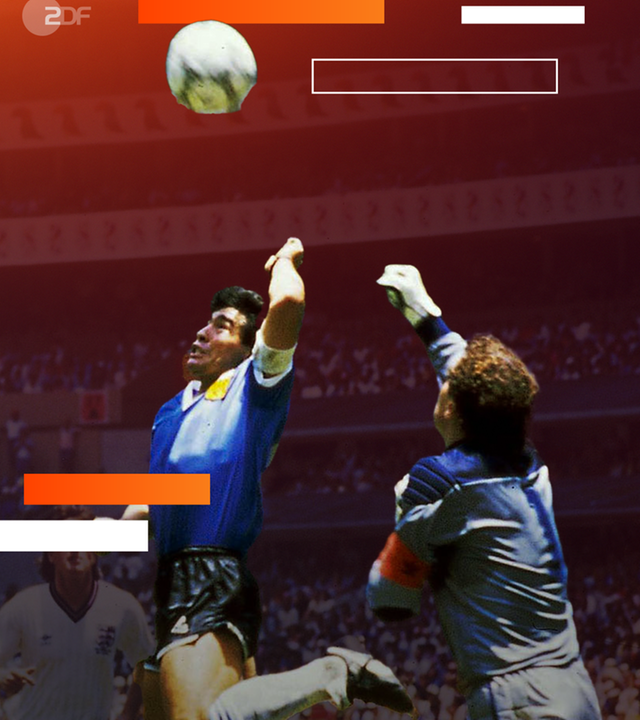 Diego Maradonna erzielt sein berühmtes Tor mit der "Hand Gottes"
