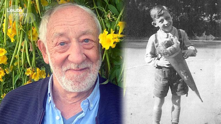 Dieter Hallervorden heute (L) und als Kind (R).