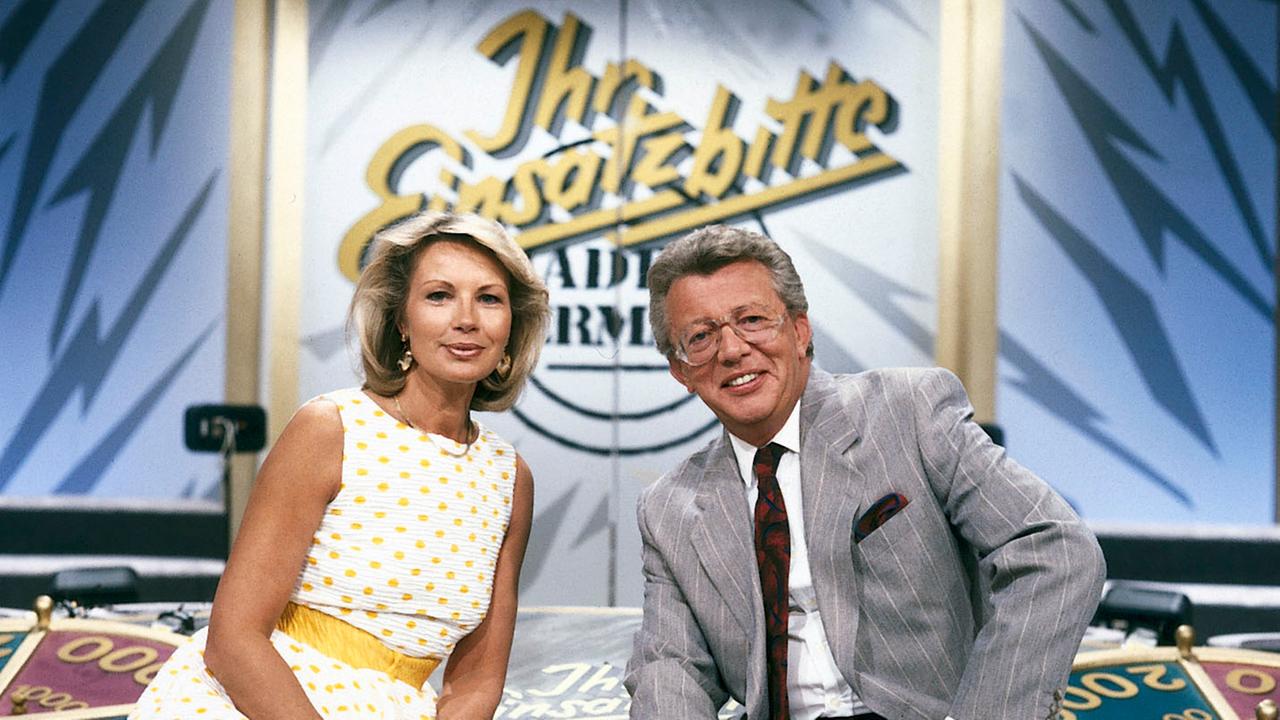 Dieter Thomas Heck und Monika Sundermann  in "Ihr Einsatz bitte" 1989 