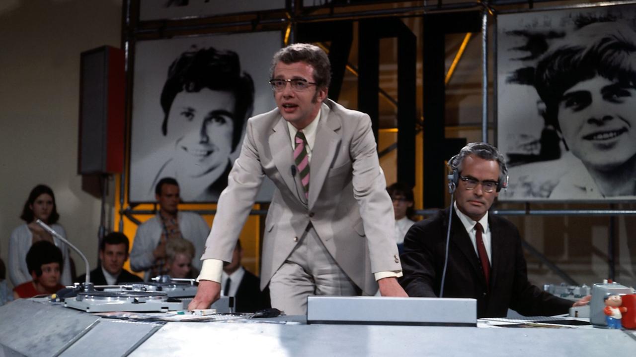 Dieter Thomas Heck bei der "ZDF-Hitparade" 1969