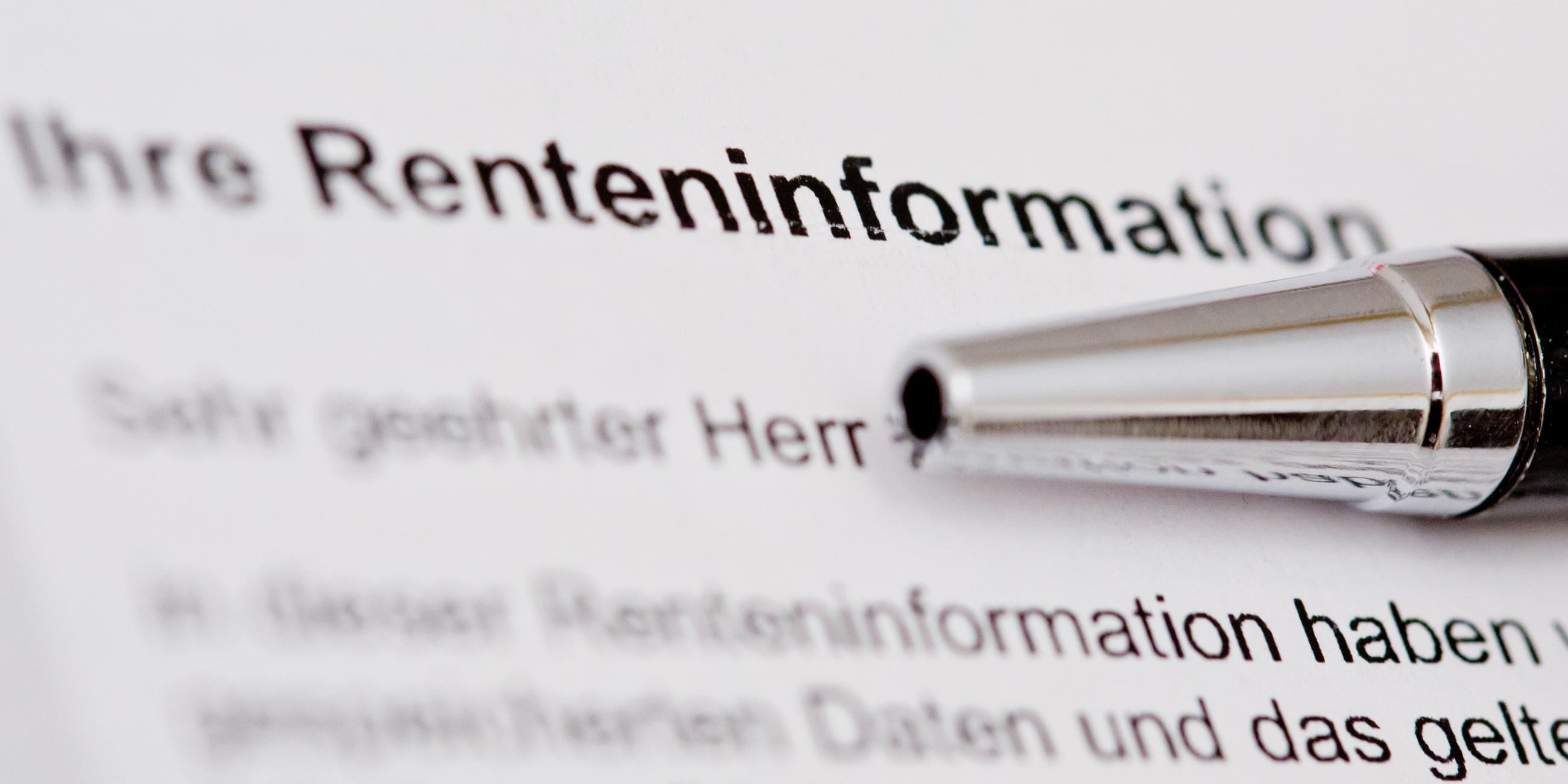 Brief mit der jährlichen Renteninformation