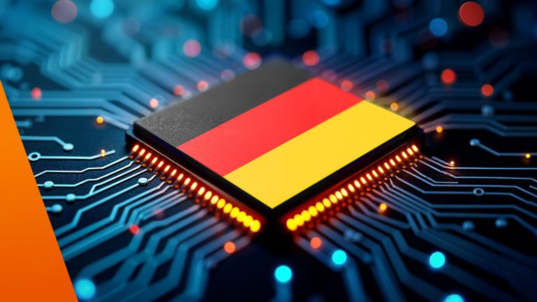 Computerchip mit Deutschland-Flagge