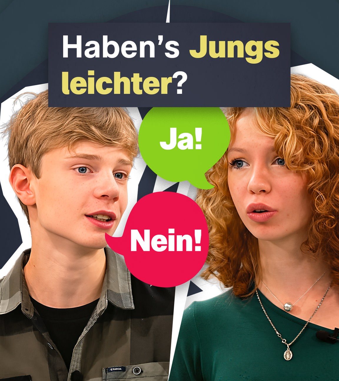 Zwei Jugendliche, die darüber diskutieren, ob Jungs es besser haben.