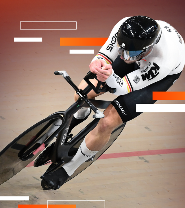 Bahnradsportler Max Dörnbach in Aktion