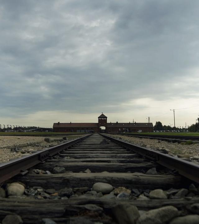 Auschwitz Birkenau  Gleise, die in den Tod führten.