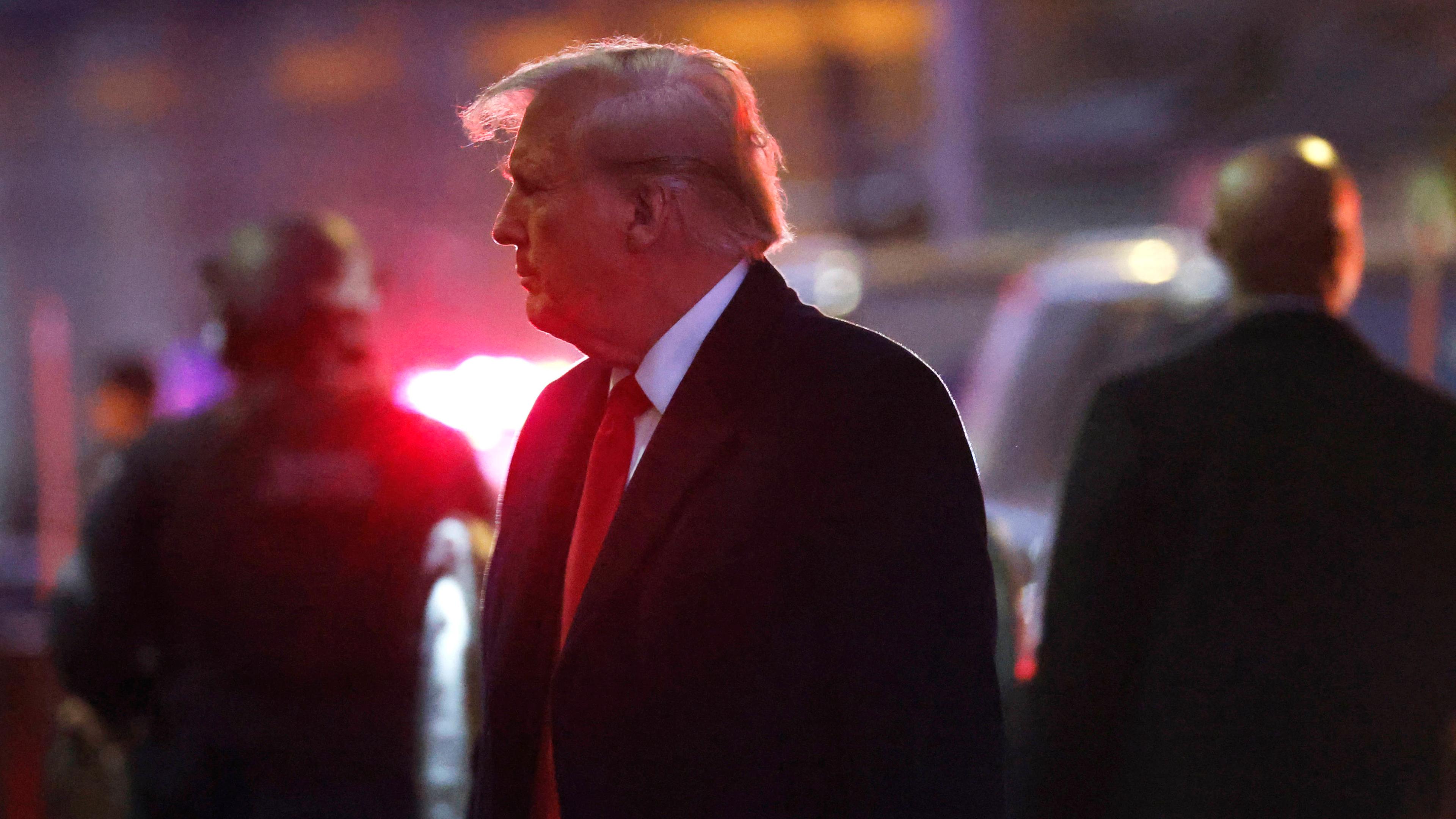 Ehemalige US-Präsident Donald Trump vor einem Pressetermin