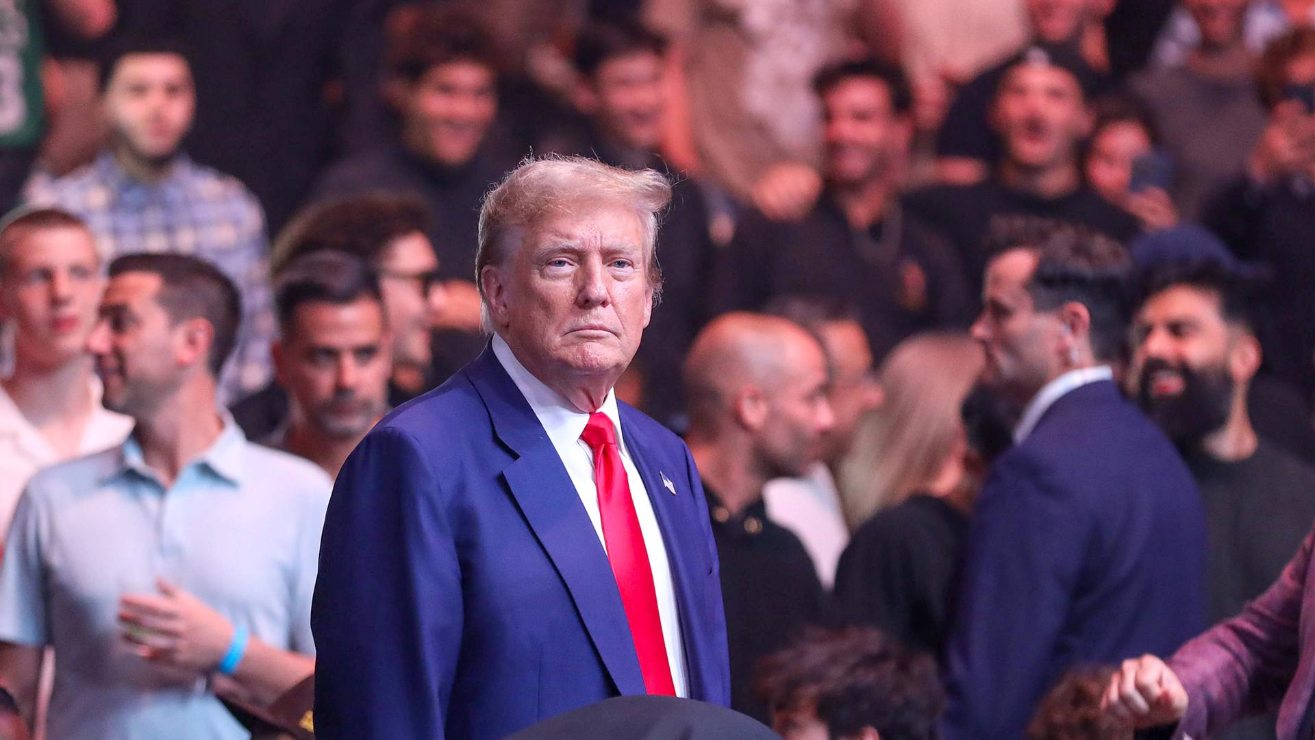 Der ehemalige US-Präsident Donald Trump, aufgenommen am 02.06.2024 in Newark (USA)