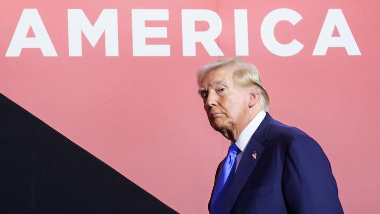 Der ehemalige US-Präsident Donald Trump, aufgenommen am 16.07.2024 in Milwaukee (USA)