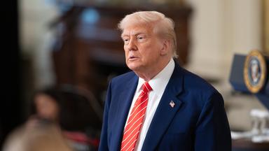 Donald Trump in Nahaufnahme am 8. Mai 2025 während einer Feier für die Mütter von Soldaten im Weißen Haus in Washington.