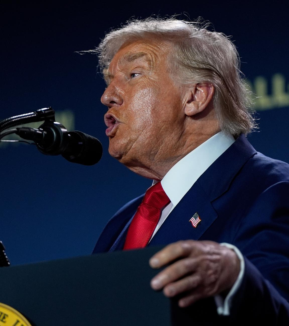 Donald Trump spricht am 23.7.25 in Washington