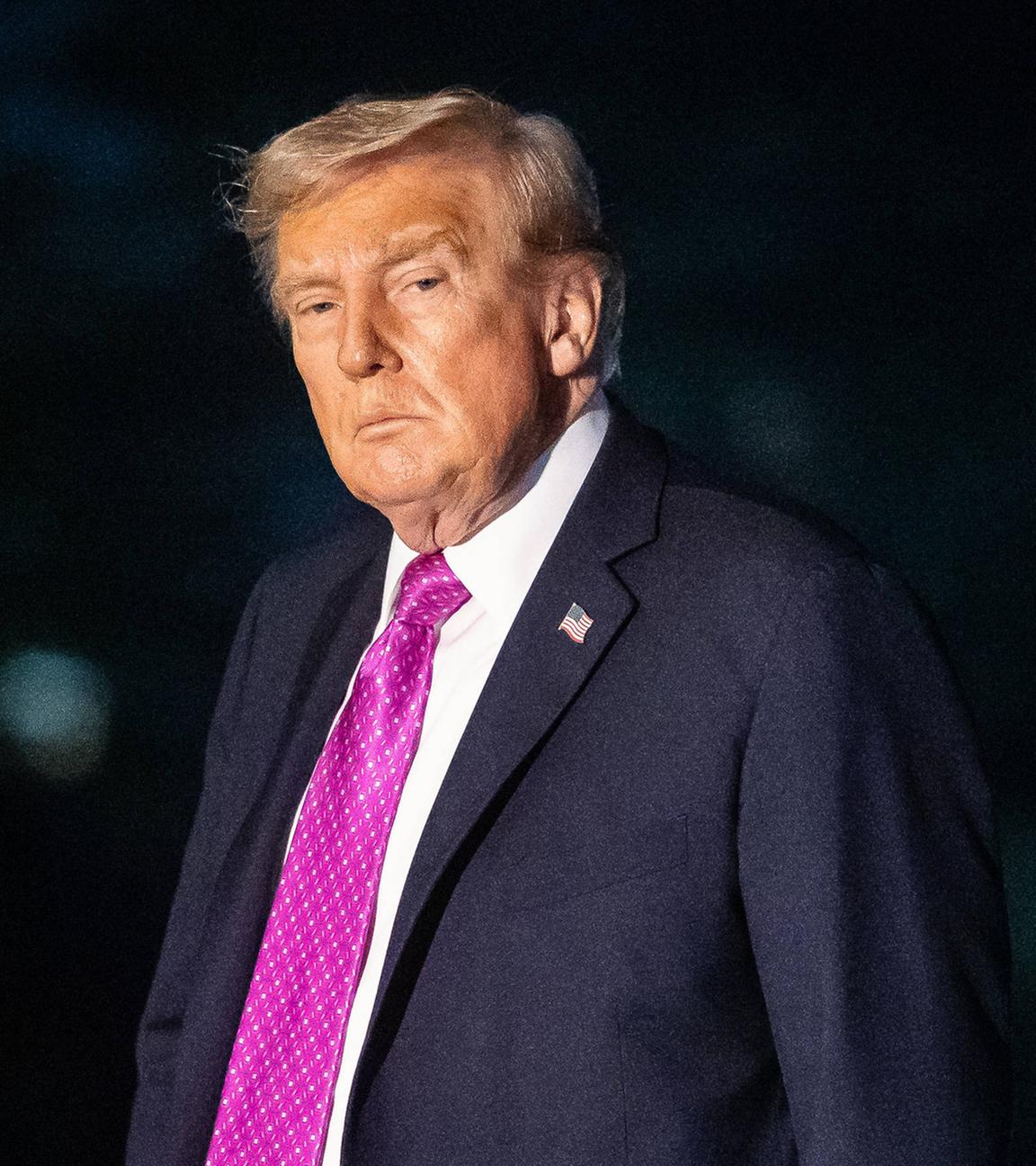 US-Präsident Donald J. Trump trifft am 14.09.2025, nach einem Wochenende in New York, New York, und Bedminster, New Jersey, auf dem South Lawn des Weißen Hauses in Washington, DC, USA, ein. 