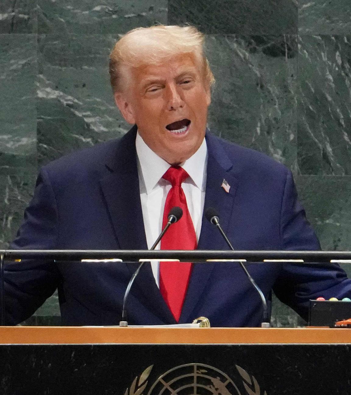 Präsident Donald Trump spricht am Dienstag, den 23. September 2025, in New York vor der Generalversammlung der Vereinten Nationen.