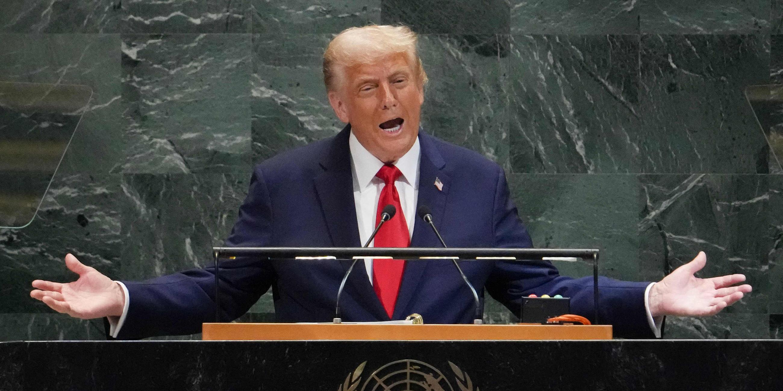 Präsident Donald Trump spricht am Dienstag, den 23. September 2025, in New York vor der Generalversammlung der Vereinten Nationen.