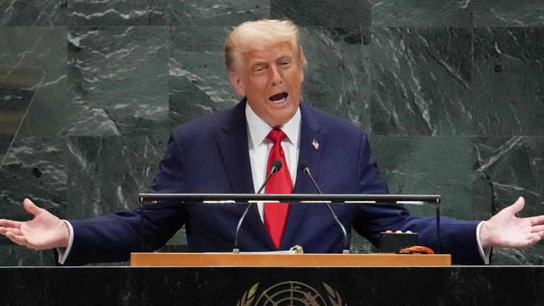 Präsident Donald Trump spricht am Dienstag, den 23. September 2025, in New York vor der Generalversammlung der Vereinten Nationen.