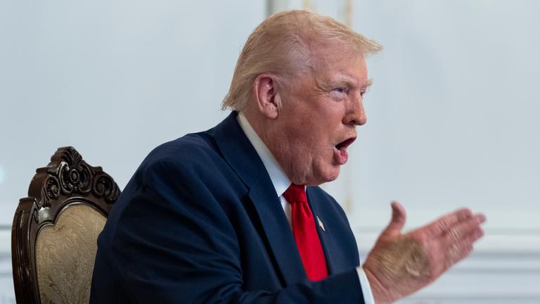 US-Präsident Donald Trump spricht an Thanksgiving per Videoschaltungen zu US-Soldaten.