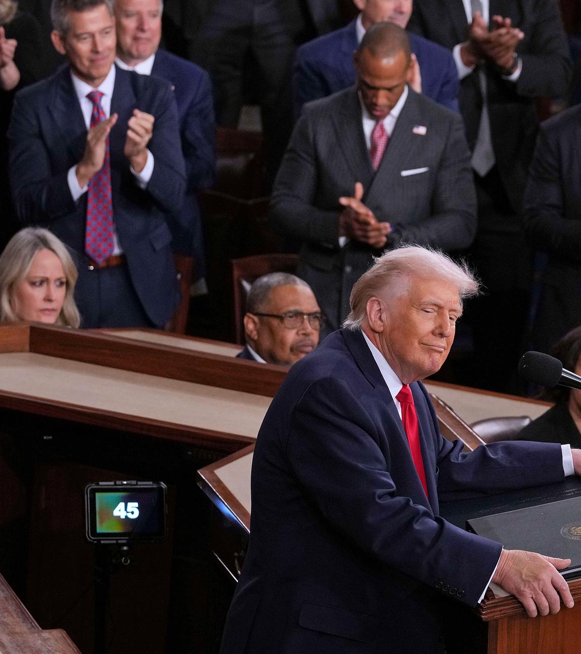 Donald Trump, aufgenommen am 24.02.2026 in Washington (USA)