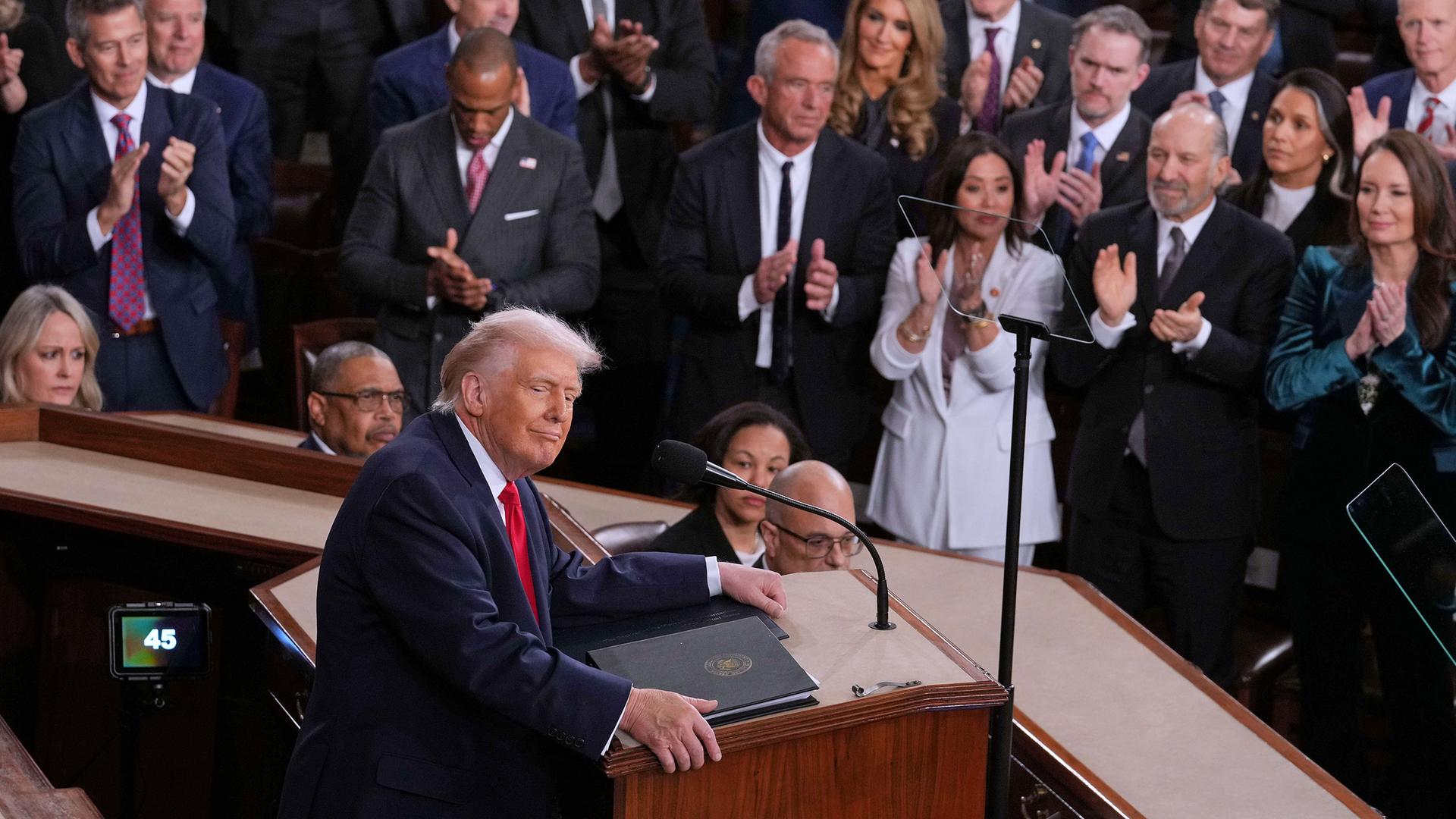 Donald Trump, aufgenommen am 24.02.2026 in Washington (USA)