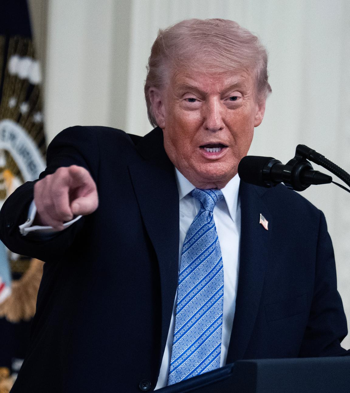 Donald Trump empfängt Kleinunternehmer während der Nationalen Woche der Kleinunternehmen in Washington