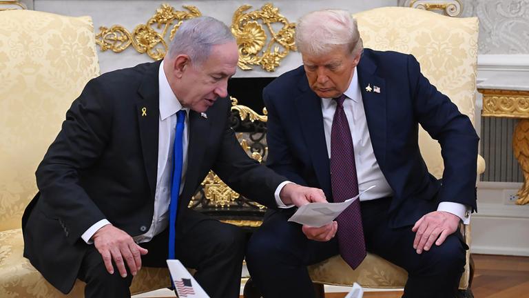 Donald Trump und Benjamin Netanjahu am 29.09.2025 in Washington