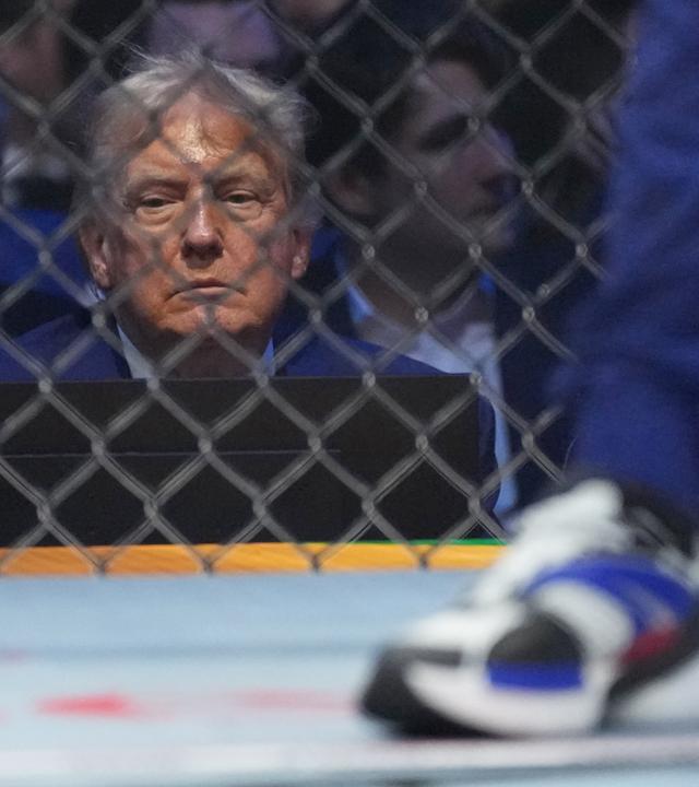 US-Präsident Donald Trump besucht am 14.06.2026, in Washington, die UFC Freedom 250 auf dem South Lawn des Weißen Hauses. 