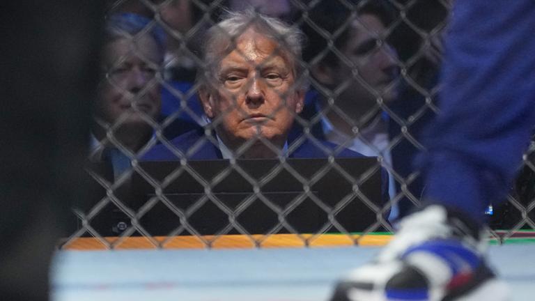 US-Präsident Donald Trump besucht am 14.06.2026, in Washington, die UFC Freedom 250 auf dem South Lawn des Weißen Hauses. 