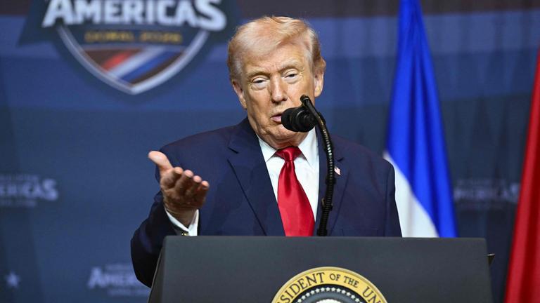 US-Präsident Donald Trump spricht während des Gipfeltreffens "The Shield of the Americas".