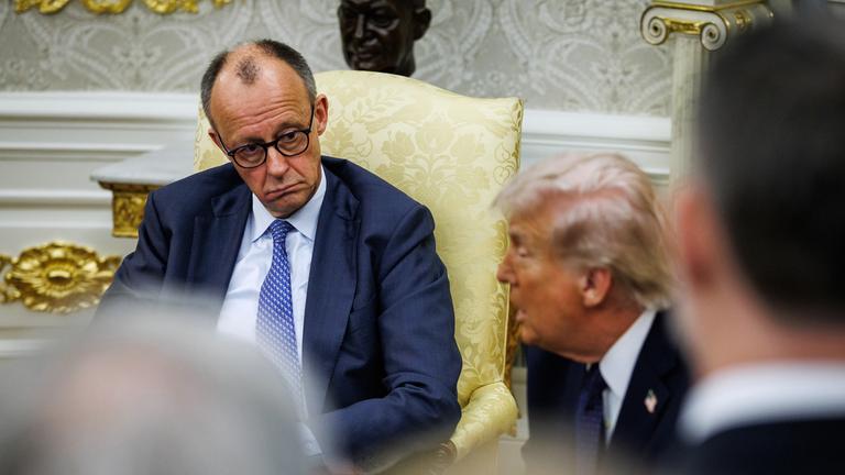 Donald Trump und Friedrich Merz, aufgenommen am 03.03.2026 in Washington, DC (USA)