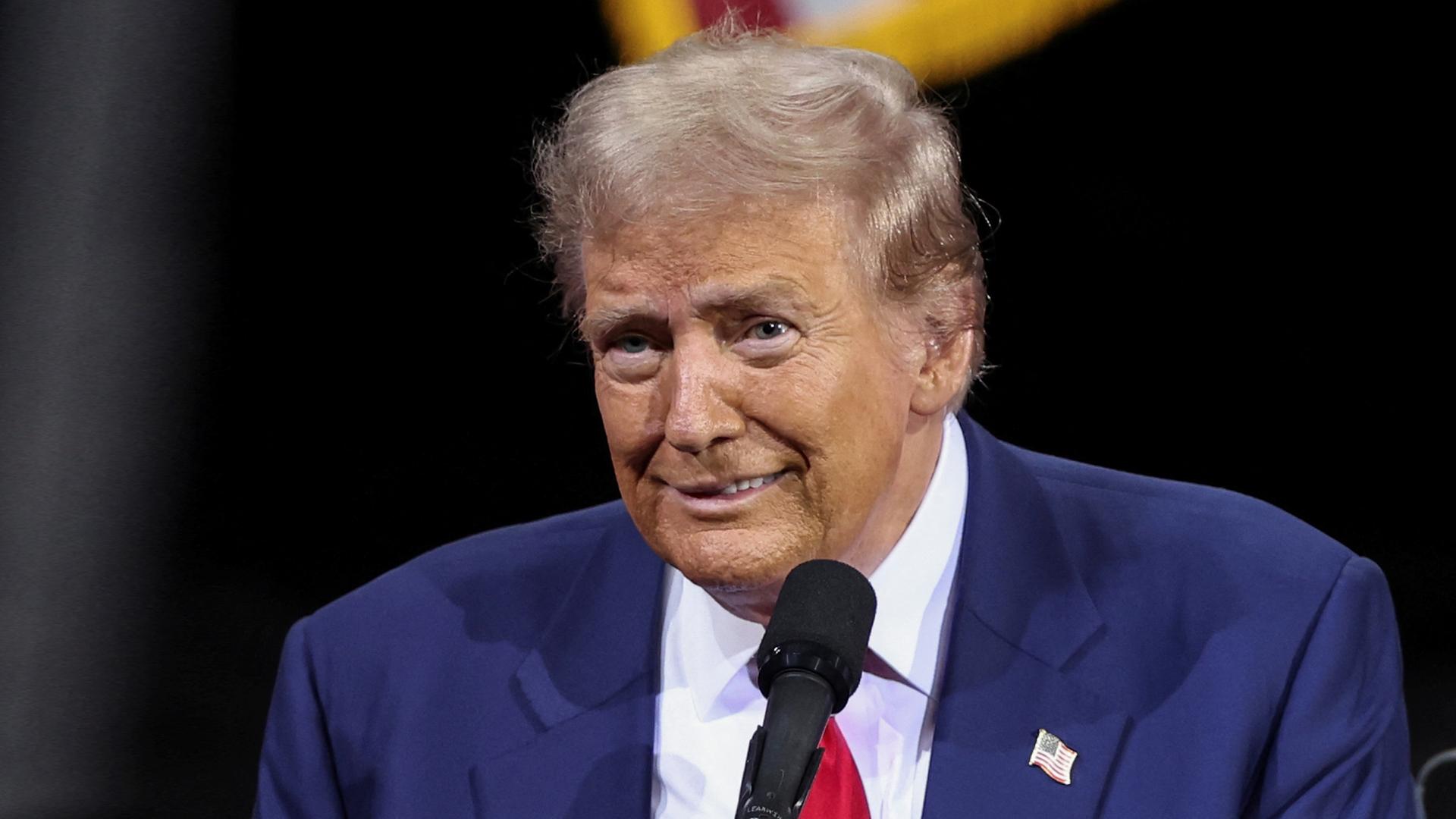 Der republikanische Präsidentschaftskandidat, Donald Trump während einer Wahlkampfveranstaltung