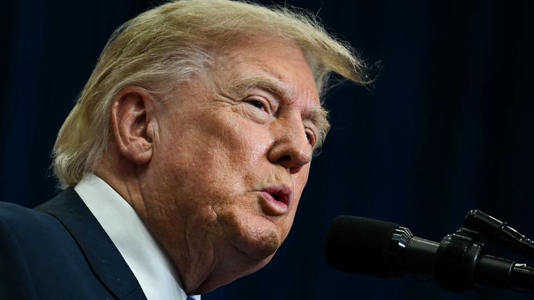 US-Präsident Donald Trump spricht bei einer Veranstaltung im NASA Lyndon B. Johnson Space Center in Houston.
