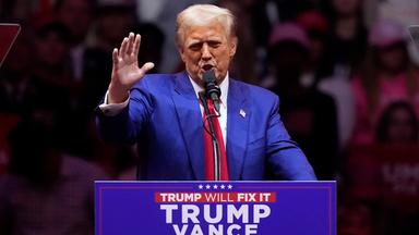Der republikanische Präsidentschaftskandidat Donald Trump spricht bei einem Auftritt im Madison Square Garden in New York. 