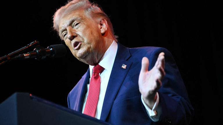 US President Donald Trump speaks at the House Republican Party (GOP) member retreat